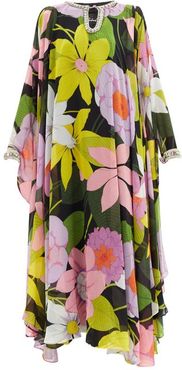 Hannah Floral-print Chiffon Kaftan Gown - Womens - Pink Multi