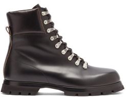 Lace-up Leather Boots - Mens - Black