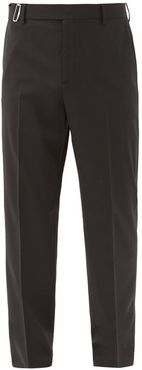Belted Straight-leg Suit Trousers - Mens - Black
