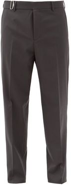 Belted Straight-leg Suit Trousers - Mens - Grey