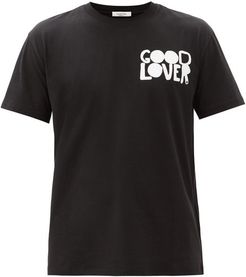 Good Lover-print Cotton-jersey T-shirt - Mens - Black