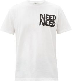 Need Need-print Cotton-jersey T-shirt - Mens - White