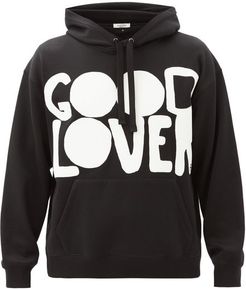 Good Lover-print Cotton-blend Hooded Sweatshirt - Mens - Black