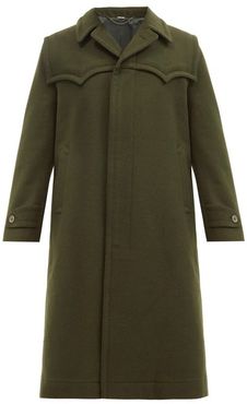 Western Wool Overcoat - Mens - Dark Green