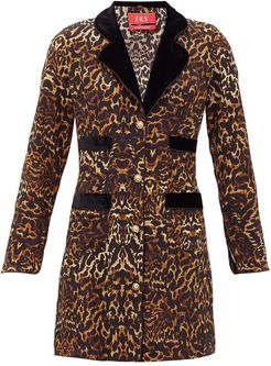 Salus Single-breasted Leopard-print Silk Jacket - Womens - Animal