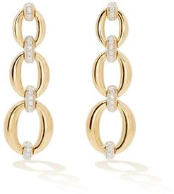 Catena Diamond & 18kt Gold Triple-link Earrings - Womens - Yellow Gold