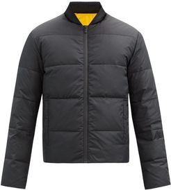 Reversible Logo-appliqué Quilted Down Jacket - Mens - Black Yellow