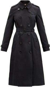 Chelsea Long Cotton-gabardine Trench Coat - Womens - Navy