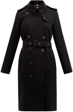 Kensington Mid Cashmere-felt Trench Coat - Womens - Black