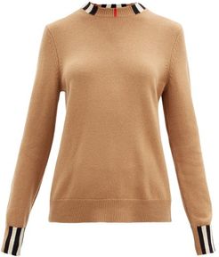 Icon-stripe Cashmere Sweater - Womens - Beige