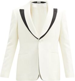 Layered-lapel Wool-blend Barathea Suit Jacket - Mens - Cream
