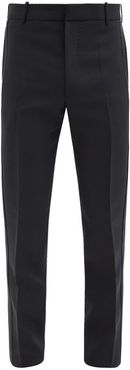 Satin-faced Wool-blend Twill Suit Trousers - Mens - Black