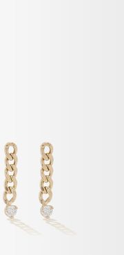 Diamond & 14kt Gold Drop Earrings - Womens - Gold