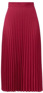 High-rise Pleated Crepe Midi Skirt - Womens - Pink