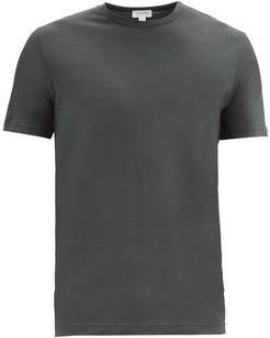 Pima-cotton Jersey T-shirt - Mens - Dark Green