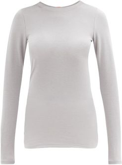 Restore Base Long-sleeved Cotton-blend T-shirt - Womens - Light Grey