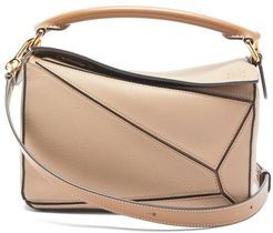 Puzzle Small Grained-leather Cross-body Bag - Womens - Beige Multi