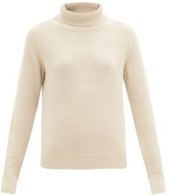 Roll-neck Cashmere Sweater - Womens - Beige
