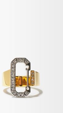 Diamond & 18kt Gold Ring - Womens - Yellow Gold