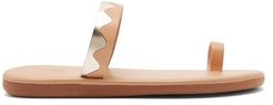 Kyma Leather Slides - Womens - Tan Gold