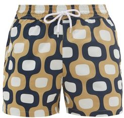 Ipanema Mosaic-print Swim Shorts - Mens - Gold Navy