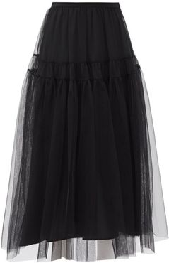 Lottie Gathered Tulle Skirt - Womens - Black