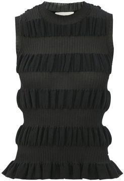 Bella Striped Cotton-blend Sleeveless Sweater - Womens - Black