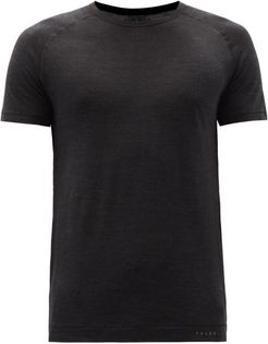 Raglan Sleeve Wool-blend Jersey T-shirt - Mens - Dark Grey