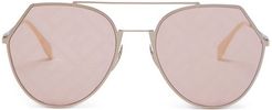 Eyeline Ff Aviator Metal Sunglasses - Womens - Gold