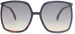 Baguette Oversized Square Acetate Sunglasses - Womens - Tortoiseshell