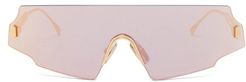 Forceful Shield Metal Sunglasses - Womens - Rose Gold