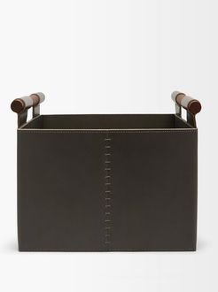 1969 - Beta Wooden-handle Leather Box - Dark Grey