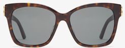 Bb-logo Square Tortoiseshell-acetate Sunglasses - Womens - Tortoiseshell