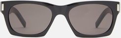 Rectangular Acetate Sunglasses - Womens - Black