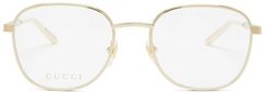 Square Metal Glasses - Womens - Gold