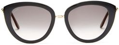 Trinity Oversized Cat-eye Acetate Sunglasses - Womens - Black Grey