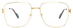 Square Metal Glasses - Womens - Gold
