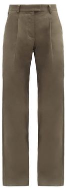 Angie High-rise Wide-leg Trousers - Womens - Khaki