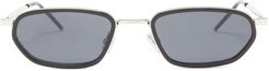Diorshock Rectangular Metal Sunglasses - Mens - Black