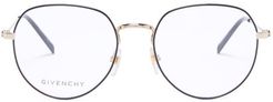 Monogram-hinge Round Stainless-steel Glasses - Mens - Black Gold