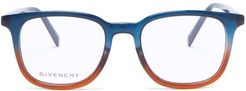 Bi-colour Square Acetate Glasses - Mens - Blue Multi