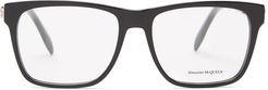 Skull-embellished Square Acetate Glasses - Mens - Black