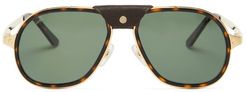 Santos De Cartier Aviator Metal Sunglasses - Mens - Gold
