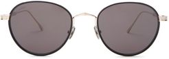 C De Cartier Round Titanium Sunglasses - Mens - Gold