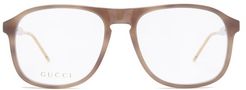 Square Acetate Glasses - Mens - Brown