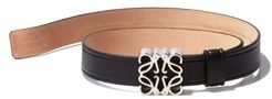 Anagram-plaque Leather Bracelet - Womens - Black