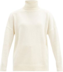 Ribbed Roll-neck Cashmere Sweater - Womens - White