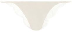 Lace-trimmed Silk-satin Briefs - Womens - Ivory