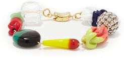 Crystal, Glass & 24kt Gold-plated Charm Bracelet - Womens - Multi