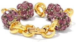 Crystal And 24kt Gold-plated Chain Bracelet - Womens - Gold Multi